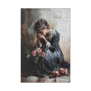 Emotional Floral Canvas Art, Classic Stretched Canvas, Wall Decor, Vintage Artwork, Home Decor, Gift for Her
