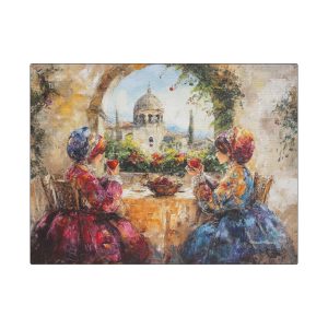 Satin Canvas Art Print, Cozy Home Decor, Vintage Scene Wall Art, Living Room Aesthetic, Gift for Art Lovers, Elegant Artwork