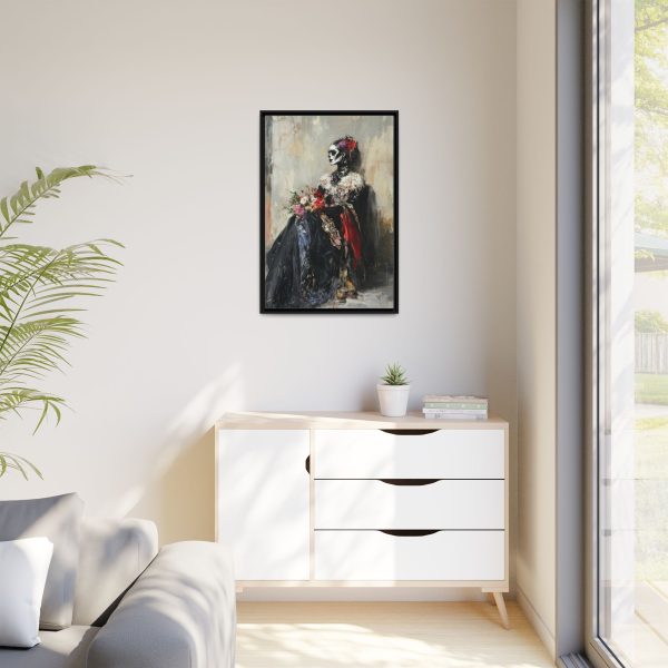 Framed Art Print - Day of the Dead Decor, Colorful Bone Lady Wall Art, Gothic Home Decor, Unique Gift for Holidays - Image 7