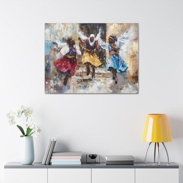 Whimsical Angelic Dance Canvas Print, Vibrant Wall Art, Bohemian Home Decor, Gift for Art Lovers, Ethnic Inspired Artwork - Image 7
