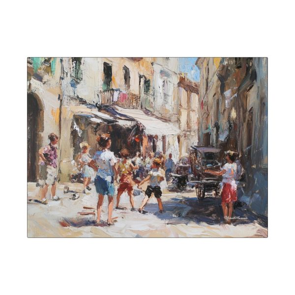 Vibrant Street Scene Canvas Art, Culture Decor, Gift for Art Lovers, Family Wall Art, Home Decor Inspiration, Gallery Style Print