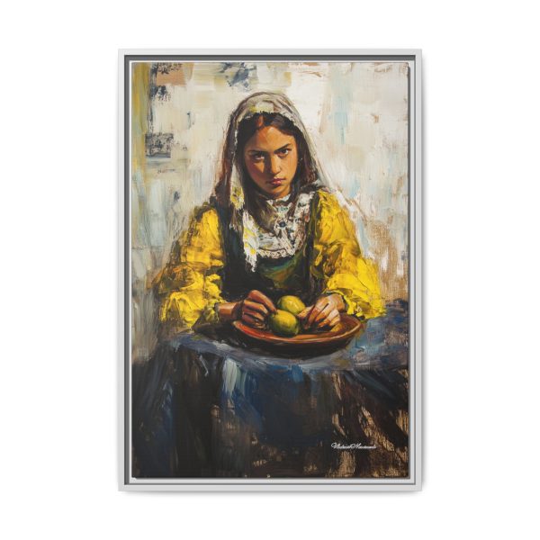 Framed Matte Canvas Art - Emotionally Striking Woman with Fruit, Home Decor, Wall Art, Gift for Art Lovers, Gallery Wall Decoration - Image 17