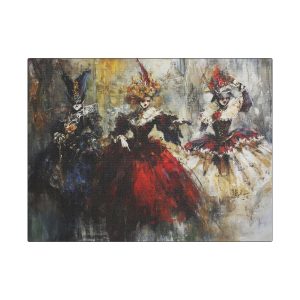 Elegant Canvas Wall Art, Decorative Home Decor, Vintage Masquerade Painting, Unique Gift for Art Lovers, Chic Living Room Accent