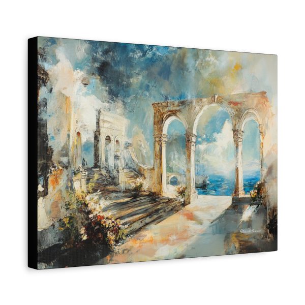 Coastal Archway Art Canvas Print, Seascape Wall Decor, Serenity Home Decor, Gift for Art Lovers, Mediterranean Style - Image 4