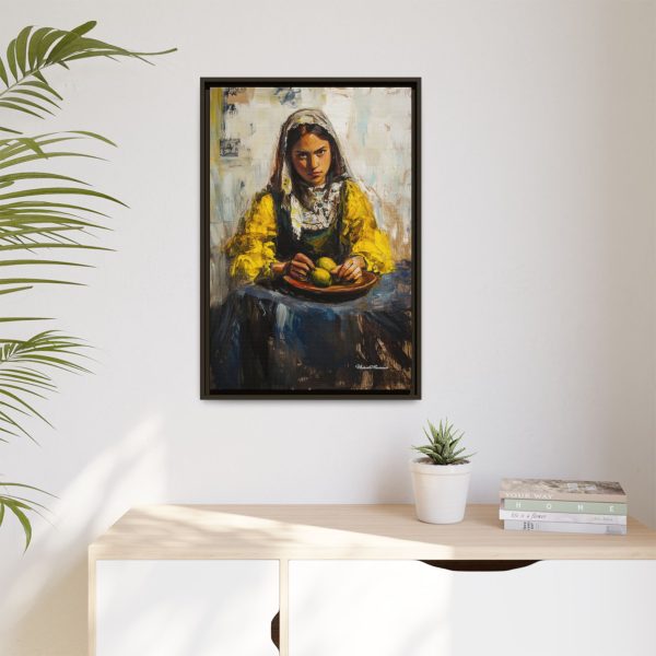 Framed Matte Canvas Art - Emotionally Striking Woman with Fruit, Home Decor, Wall Art, Gift for Art Lovers, Gallery Wall Decoration - Image 15
