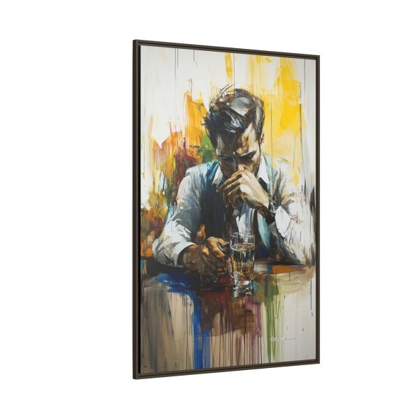 Framed Wall Art - Contemplative Man with Drink, Modern Home Decor, Stylish Gift, Thoughtful Art Piece, Artistic Decor for Living Room - Image 66