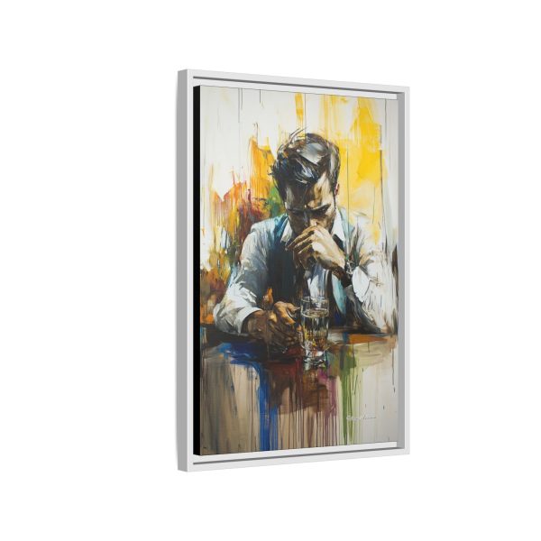 Framed Wall Art - Contemplative Man with Drink, Modern Home Decor, Stylish Gift, Thoughtful Art Piece, Artistic Decor for Living Room - Image 58