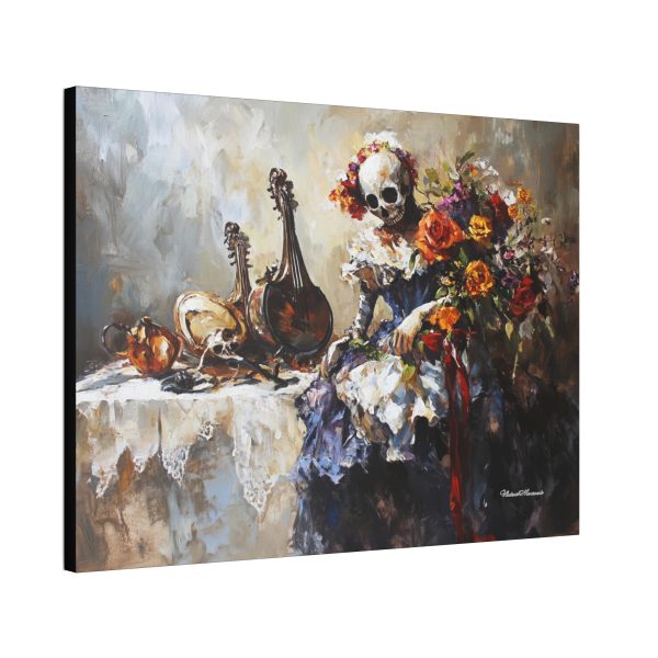 Floral Skull Canvas Print, Art for Home Decor, Gothic Wall Art, Unique Gift for Halloween, Boho Living Room Decoration - Image 6