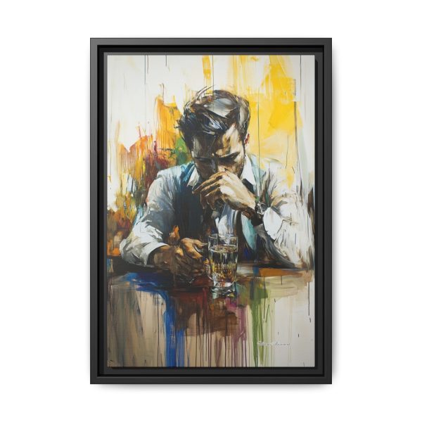 Framed Wall Art - Contemplative Man with Drink, Modern Home Decor, Stylish Gift, Thoughtful Art Piece, Artistic Decor for Living Room - Image 37