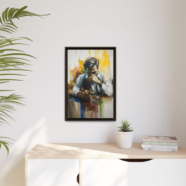Framed Wall Art - Contemplative Man with Drink, Modern Home Decor, Stylish Gift, Thoughtful Art Piece, Artistic Decor for Living Room - Image 55