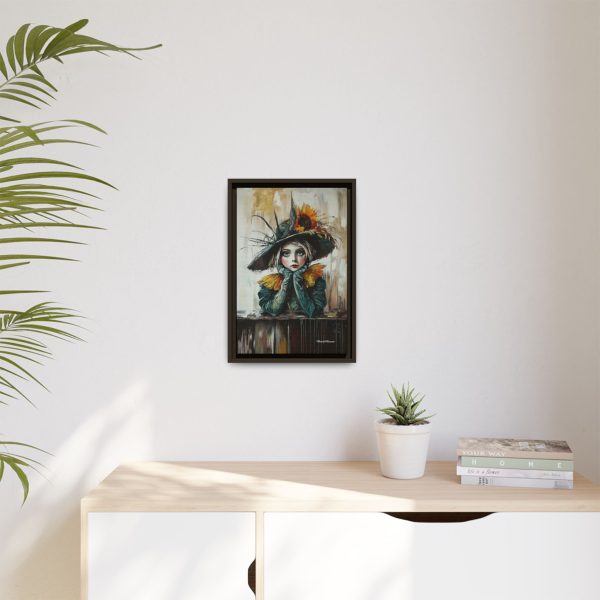 Framed Art Print: Whimsical Girl in Hat, Colorful Wall Decor for Home, Unique Gift, Art Lover's Collection, Feminine Aesthetic, Home [...] - Image 43