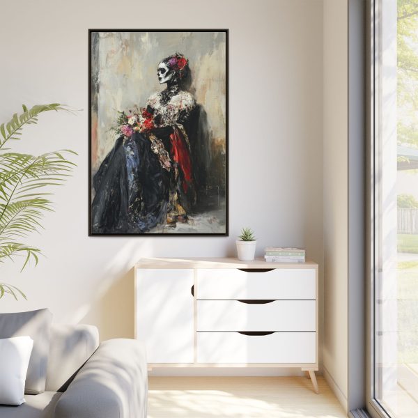 Framed Art Print - Day of the Dead Decor, Colorful Bone Lady Wall Art, Gothic Home Decor, Unique Gift for Holidays - Image 67