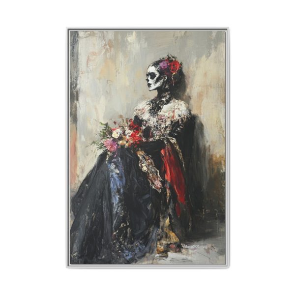 Framed Art Print - Day of the Dead Decor, Colorful Bone Lady Wall Art, Gothic Home Decor, Unique Gift for Holidays - Image 69