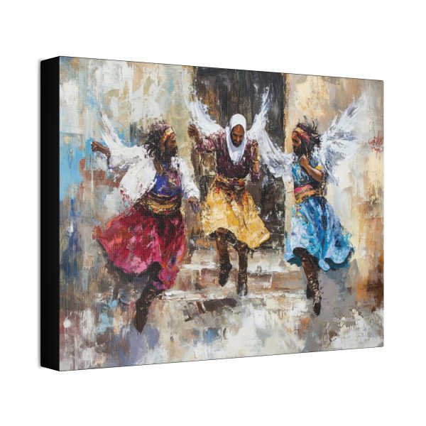 Whimsical Angelic Dance Canvas Print, Vibrant Wall Art, Bohemian Home Decor, Gift for Art Lovers, Ethnic Inspired Artwork - Image 2