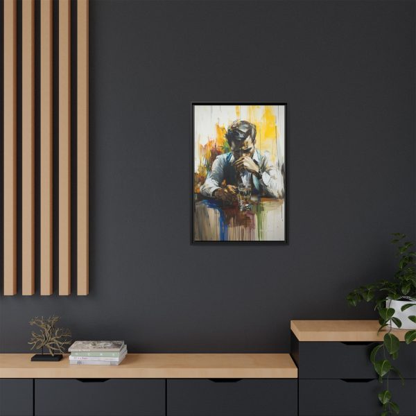 Framed Wall Art - Contemplative Man with Drink, Modern Home Decor, Stylish Gift, Thoughtful Art Piece, Artistic Decor for Living Room - Image 4