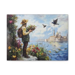 Stretched Canvas Wall Art, Vintage Landscape Decor, Home Decoration, Gift for Art Lovers, Bohemian Interior Design