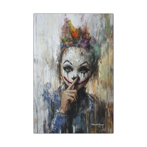 Whimsical Clown Wall Art, Fine Art Canvas Print for Home Decor, Unique Gift for Art Lovers, Playful Room Decoration