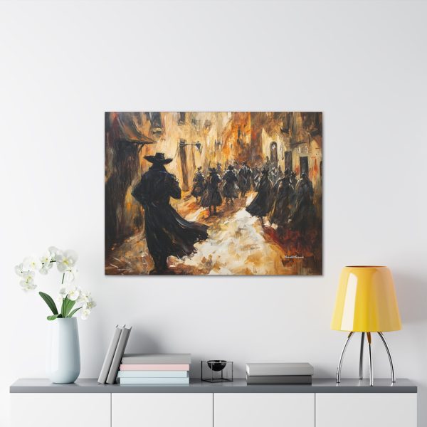 Moody Canvas Art Print, Stretched Wall Decor for Home, Shadowy Urban Scene, Perfect for Living Room, Art Lovers, Gift Idea, Home Decor - Image 7