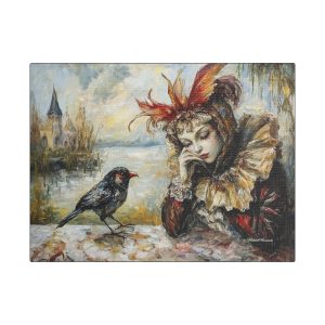 Artistic Stretched Canvas Wall Art, Vintage Painting, Home Decor, Gift Idea, Living Room Decor, Unique Artwork