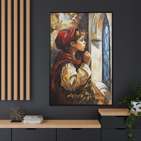 Framed Matte Canvas Art Print - Dreamy Girl in Red Hood, Wall Decor, Unique Gift, Home Aesthetics, Art for Living Room, Bedroom Decor - Image 64