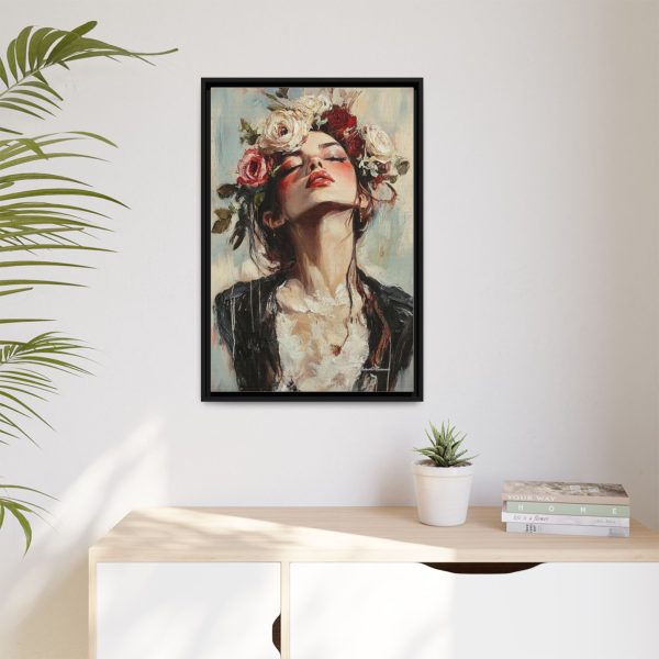 Floral Portrait Canvas Art Print, Boho Wall Décor, Feminine Home Accent, Gift for Her, Flower Lover's Art - Image 3