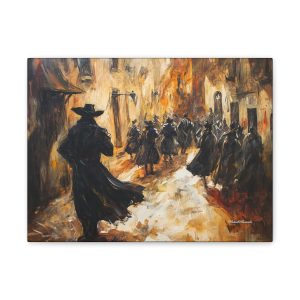 Moody Canvas Art Print, Stretched Wall Decor for Home, Shadowy Urban Scene, Perfect for Living Room, Art Lovers, Gift Idea, Home Decor
