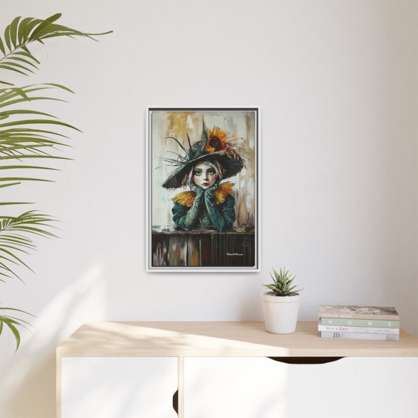 Framed Art Print: Whimsical Girl in Hat, Colorful Wall Decor for Home, Unique Gift, Art Lover's Collection, Feminine Aesthetic, Home [...] - Image 59