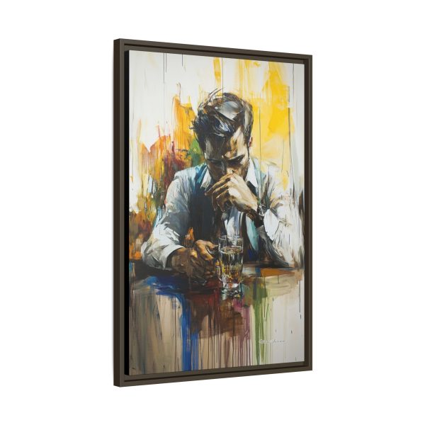 Framed Wall Art - Contemplative Man with Drink, Modern Home Decor, Stylish Gift, Thoughtful Art Piece, Artistic Decor for Living Room - Image 14