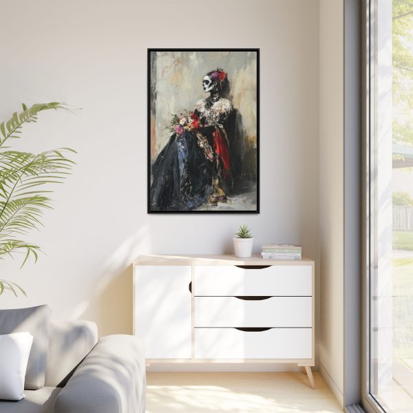 Framed Art Print - Day of the Dead Decor, Colorful Bone Lady Wall Art, Gothic Home Decor, Unique Gift for Holidays - Image 11