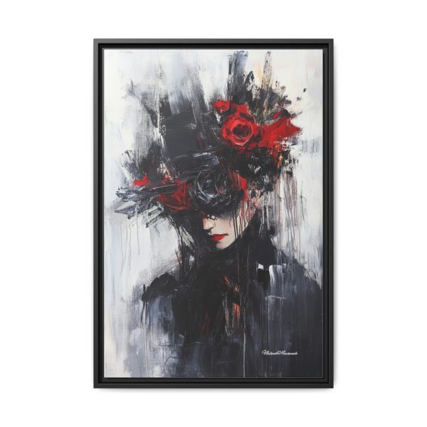 Framed Wall Art, Matte Canvas Print, Abstract Art, Home Decor, Gift for Art Lovers, Black and Red Aesthetic