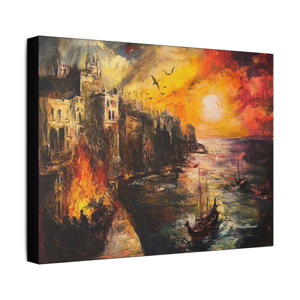 Stretched Canvas Art Print, Sunset Seascape, Wall Decor, Home Gift, Nautical Decorations, Art for Living Room, Sunset Wall Art - Image 6