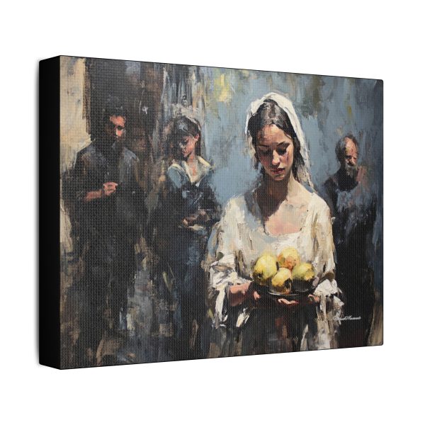 Elegant Stretched Canvas Art - Woman with Lemons - Wall Decor, Home Decoration, Art Piece, Gift for Art Lovers, Living Room Accent - Image 2