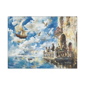 Beautiful Seascape Art Print, Nautical Wall Decor, Ocean Landscape Canvas, Coastal Home Decor, Sailing Art for Sea Lovers