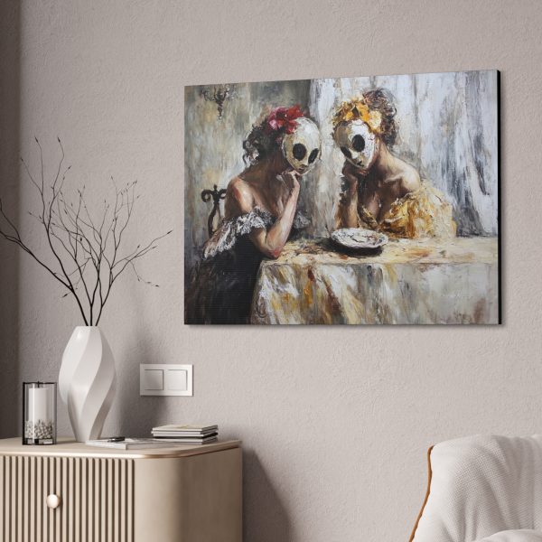 Canvas Stretched Wall Art, Surreal Masked Women Painting, Home Decor, Art for Living Room, Unique Gift, Wall Decoration - Image 8