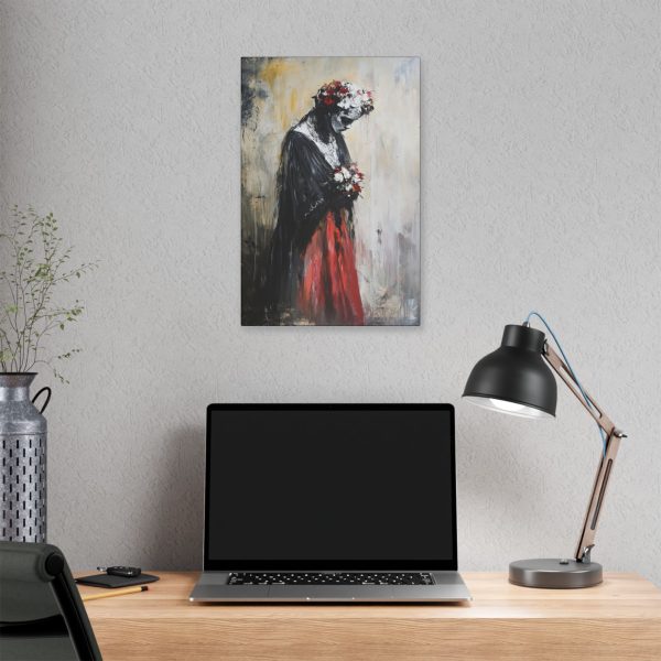 Classic Stretched Canvas Art Print - Haunting Floral Portrait, Wall Decor for Home, Unique Gift for Art Lovers, Boho Style Decoration - Image 8