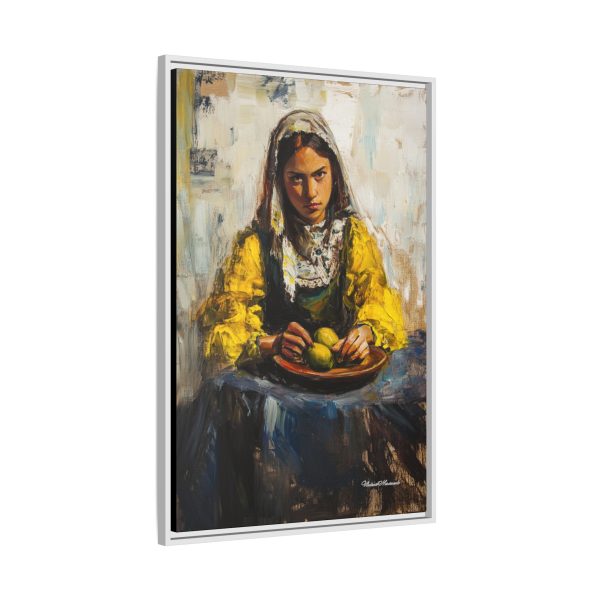 Framed Matte Canvas Art - Emotionally Striking Woman with Fruit, Home Decor, Wall Art, Gift for Art Lovers, Gallery Wall Decoration - Image 26