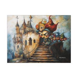 Eerie Clown Canvas Art Wraps, Haunted Decor, Spooky Art for Halloween, Unique Wall Art, Gothic Home Decor, Carnival Theme