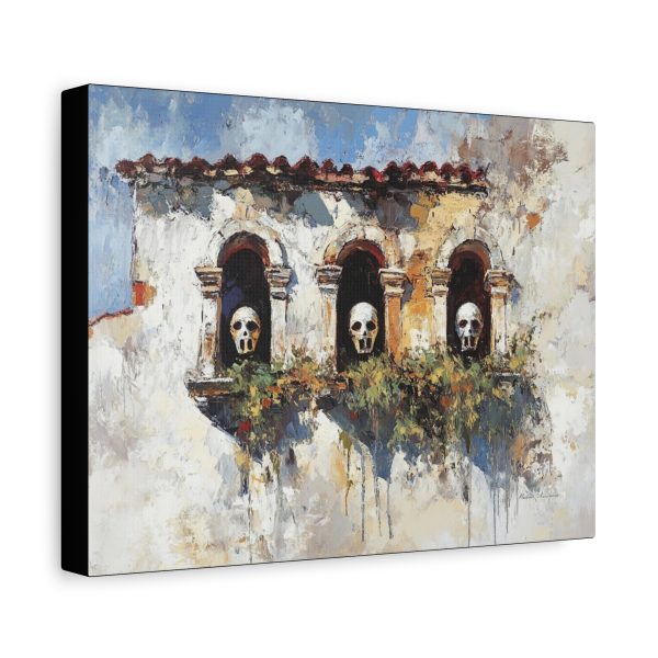 Artistic Skull Canvas Wall Art, Unique Home Decor, Gothic Style Wall Hanging, Modern Art Print, Perfect for Halloween or Conversations - Image 2
