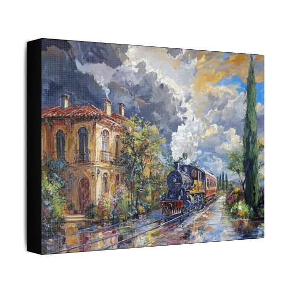 Stretched Canvas Art Print, Vintage Train Wall Decor, Rustic Home Decor, Train Enthusiast Gift, Train Landscape Art - Image 2