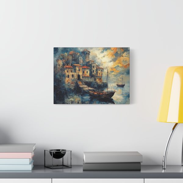 Beautiful Wall Art Print, Coastal Village Canvas, Nautical Decor, Seascape Art, Home Office Wall Decor, Gift for Her - Image 3