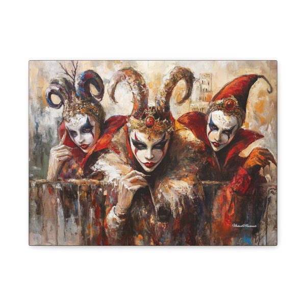 Canvas Print of Masquerade Masks, Wall Art, Home Decor, Carnival Artwork, Unique Gift for Art Lovers, Elegant Home Vibes