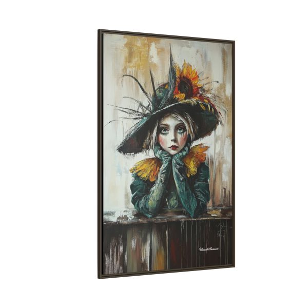 Framed Art Print: Whimsical Girl in Hat, Colorful Wall Decor for Home, Unique Gift, Art Lover's Collection, Feminine Aesthetic, Home [...] - Image 66