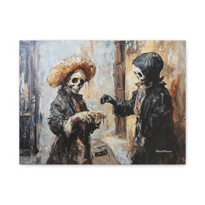 Classic Canvas Art Print, Vintage Skull Wall Decor, Spooky Home Decor, Halloween Decoration, Gothic Artwork, Unique Gift Idea
