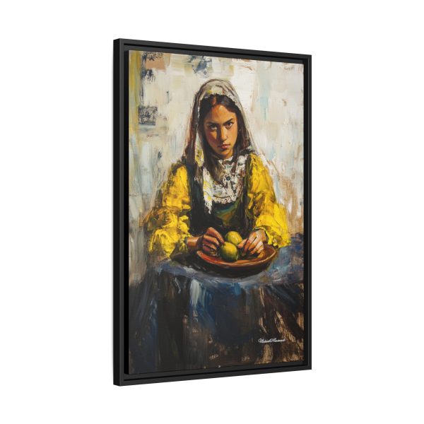 Framed Matte Canvas Art - Emotionally Striking Woman with Fruit, Home Decor, Wall Art, Gift for Art Lovers, Gallery Wall Decoration - Image 2