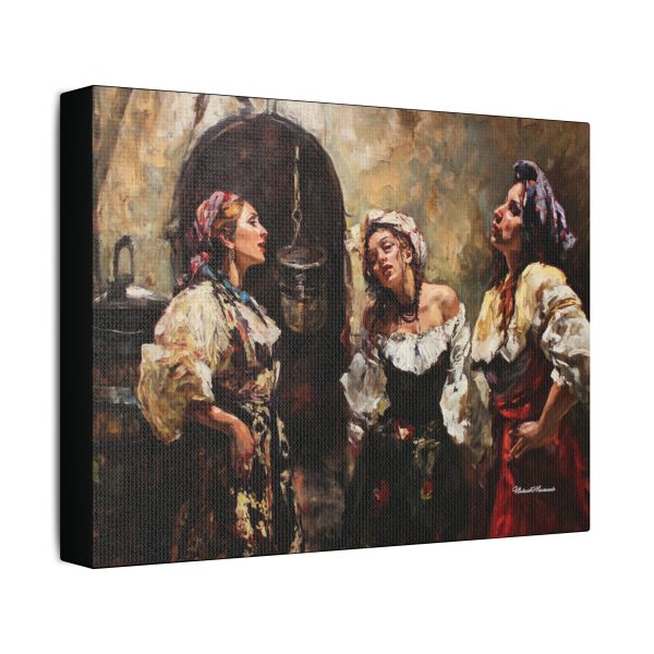 Satin Canvas Art Print, Vintage Style Wall Decor, Rustic Home Accent, Romantic Gift Idea, Bohemian Wall Art, Art for Women - Image 2