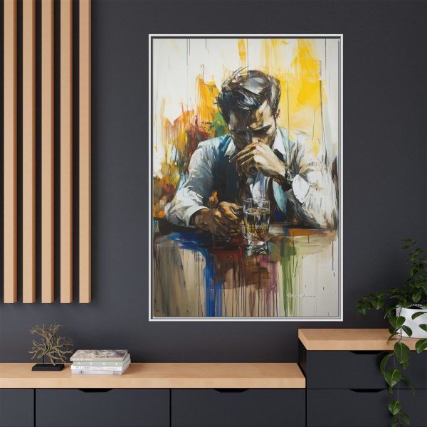 Framed Wall Art - Contemplative Man with Drink, Modern Home Decor, Stylish Gift, Thoughtful Art Piece, Artistic Decor for Living Room - Image 72