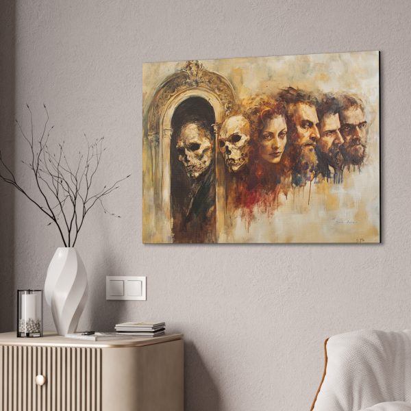 Gothic Wall Art Canvas Print, Mysterious Skull and Faces Decor, Halloween Home Decor, Dark Aesthetic Artwork, Unique Gift Idea - Image 8