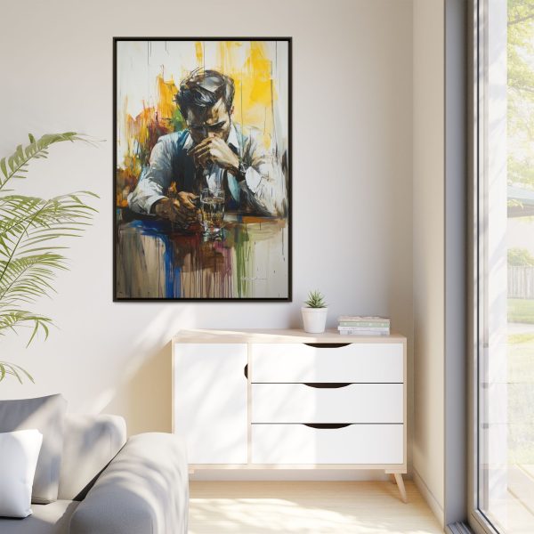 Framed Wall Art - Contemplative Man with Drink, Modern Home Decor, Stylish Gift, Thoughtful Art Piece, Artistic Decor for Living Room - Image 67