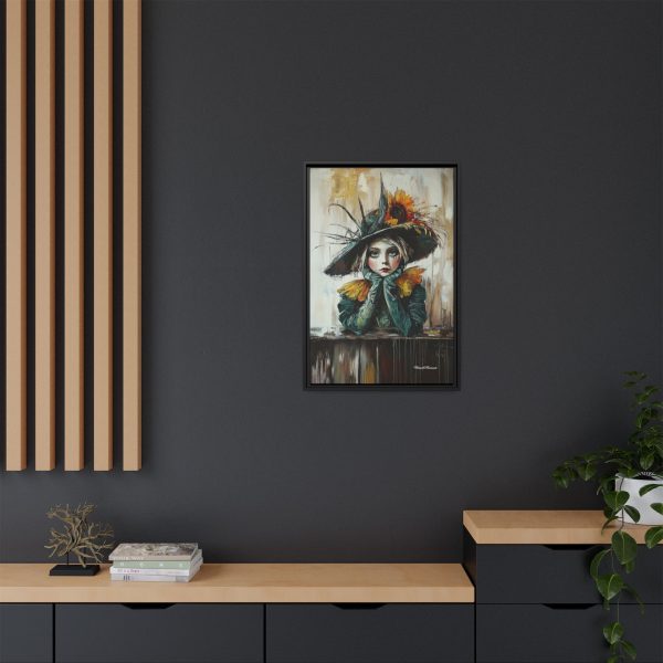 Framed Art Print: Whimsical Girl in Hat, Colorful Wall Decor for Home, Unique Gift, Art Lover's Collection, Feminine Aesthetic, Home [...] - Image 4