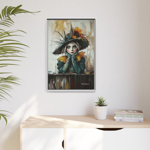 Framed Art Print: Whimsical Girl in Hat, Colorful Wall Decor for Home, Unique Gift, Art Lover's Collection, Feminine Aesthetic, Home [...] - Image 19